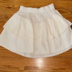 Zara Cream A-Line Tiered Skirt